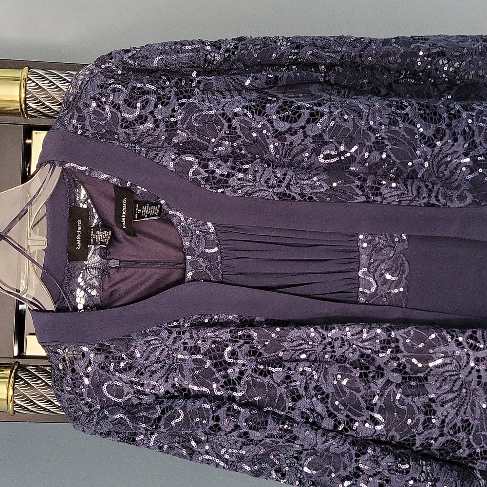 R & M Richards  long 2pc mother of bride dress. Size 12 NEW never worn.